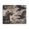 Gothic Raven Sorcerer Matte Canvas Art — Dark Fantasy Wall Decor