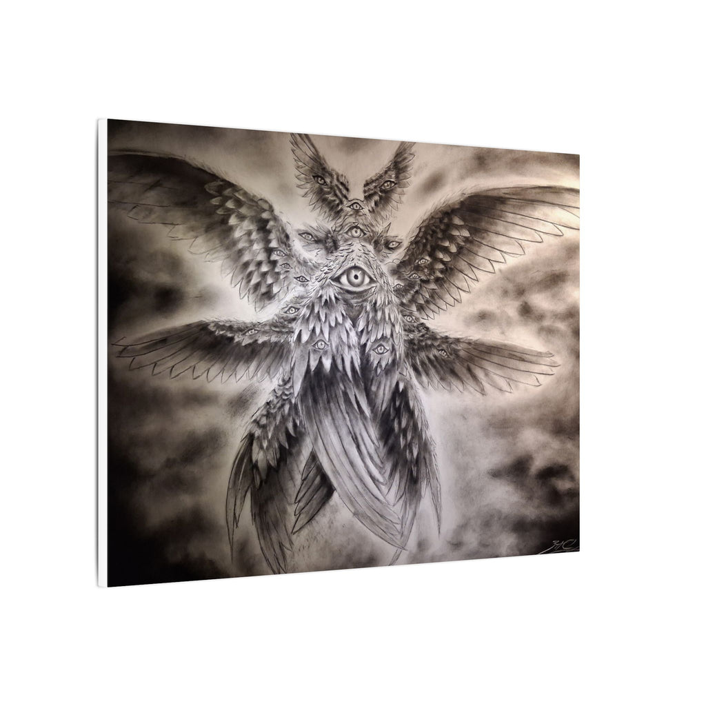Surreal Winged Eye Canvas Art — Mystical Monochrome Wall Decor