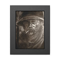 Framed Poster — Gritty Soldier Portrait Wall Art