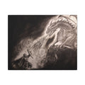 Dragon vs Knight Matte Canvas Wall Art — Fantasy Battle Stretched Print