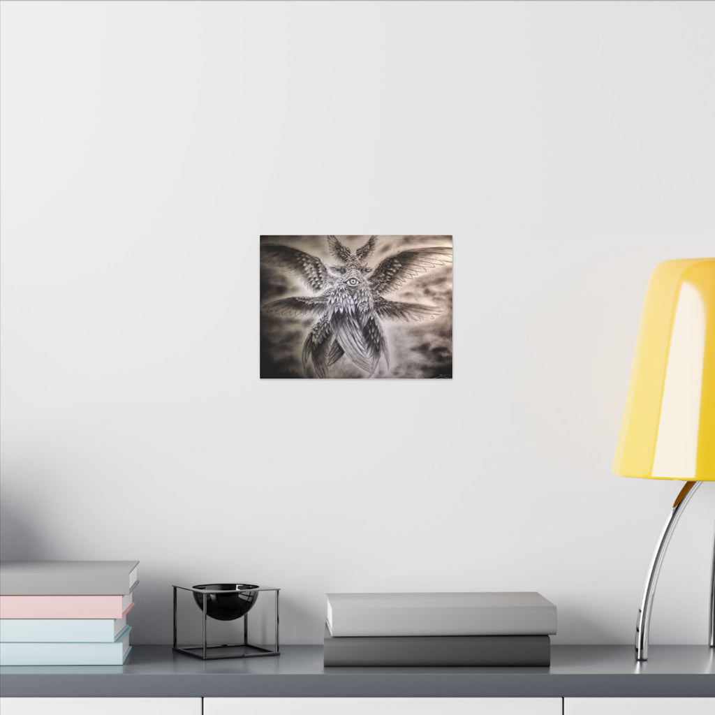 Surreal Winged Eye Canvas Art — Mystical Monochrome Wall Decor