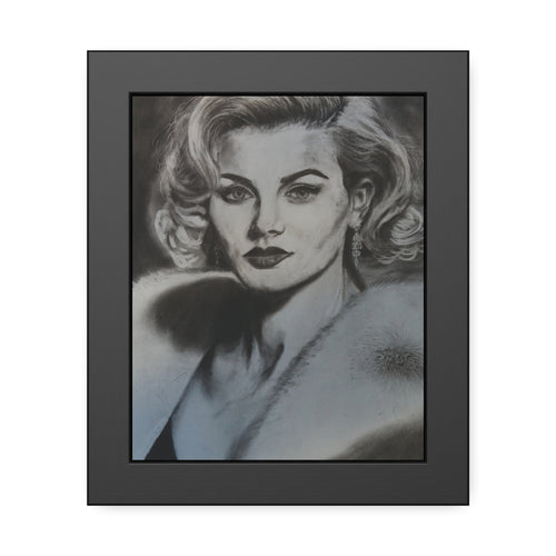 Framed Poster — Vintage Glamour Black & White Portrait Art