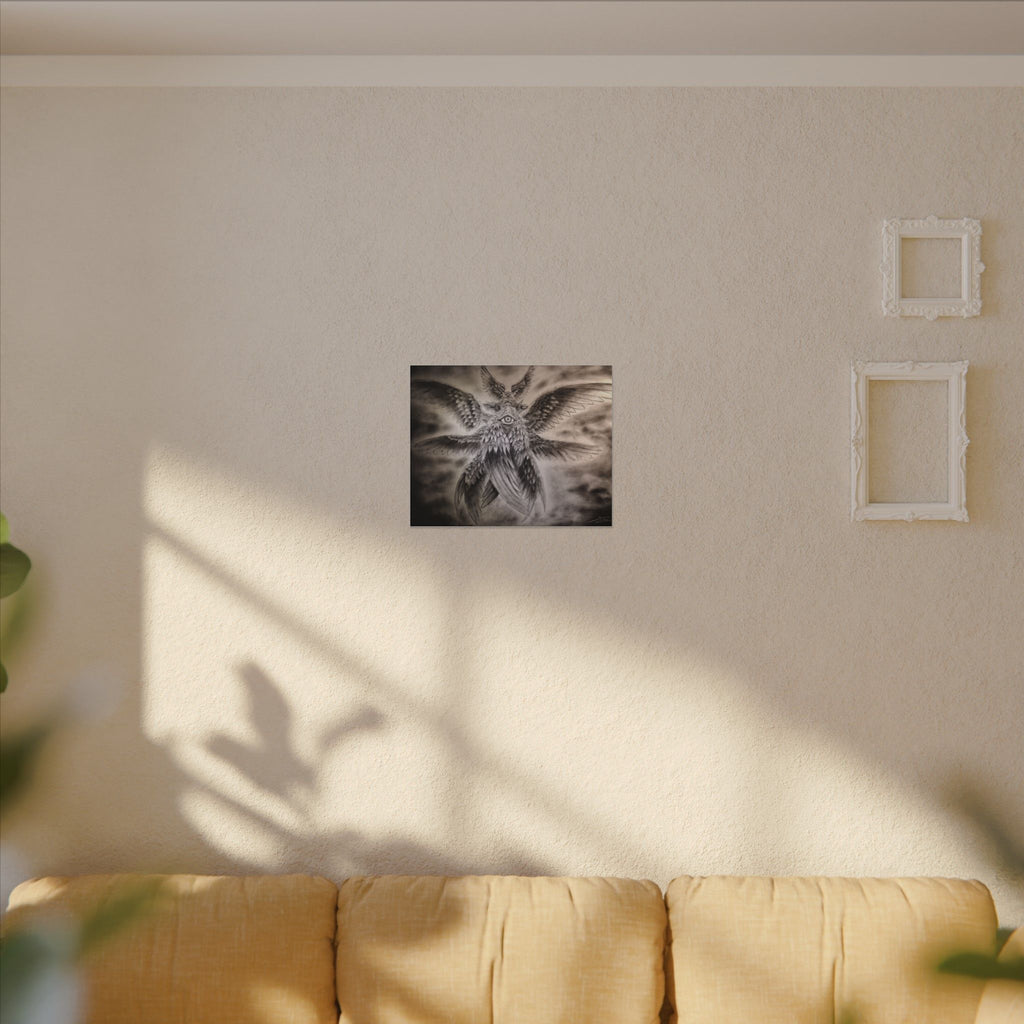 Surreal Winged Eye Canvas Art — Mystical Monochrome Wall Decor