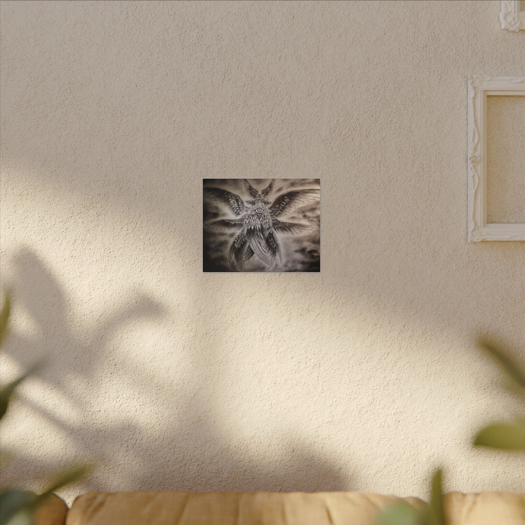Surreal Winged Eye Canvas Art — Mystical Monochrome Wall Decor
