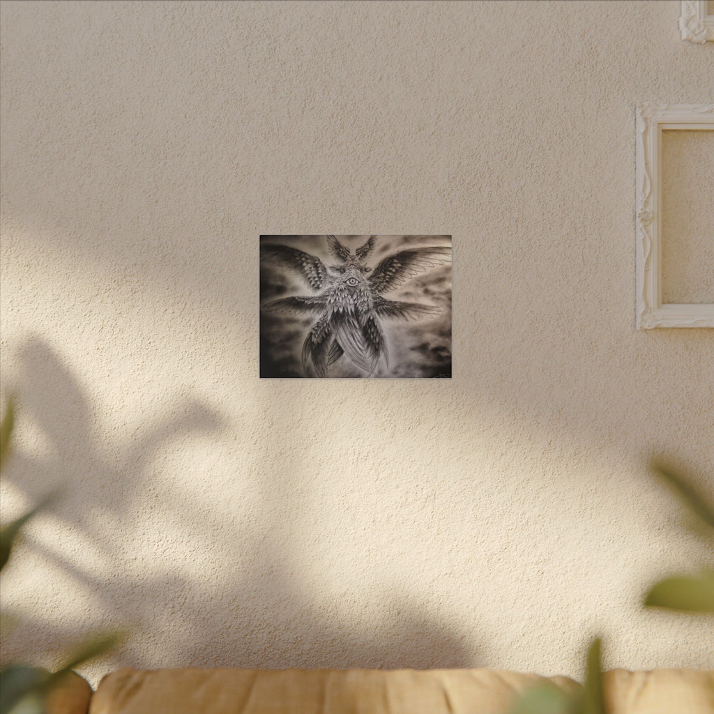 Surreal Winged Eye Canvas Art — Mystical Monochrome Wall Decor
